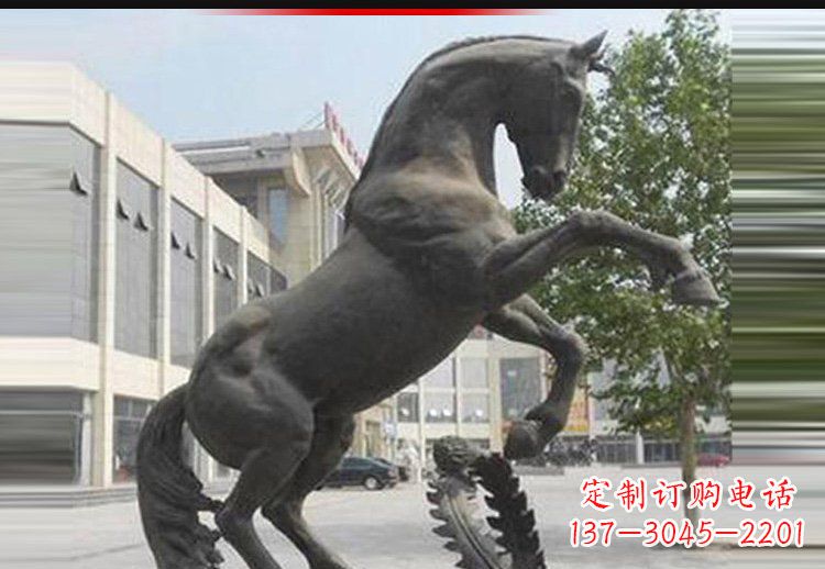 聊城广场铜雕跳跃马动物雕塑
