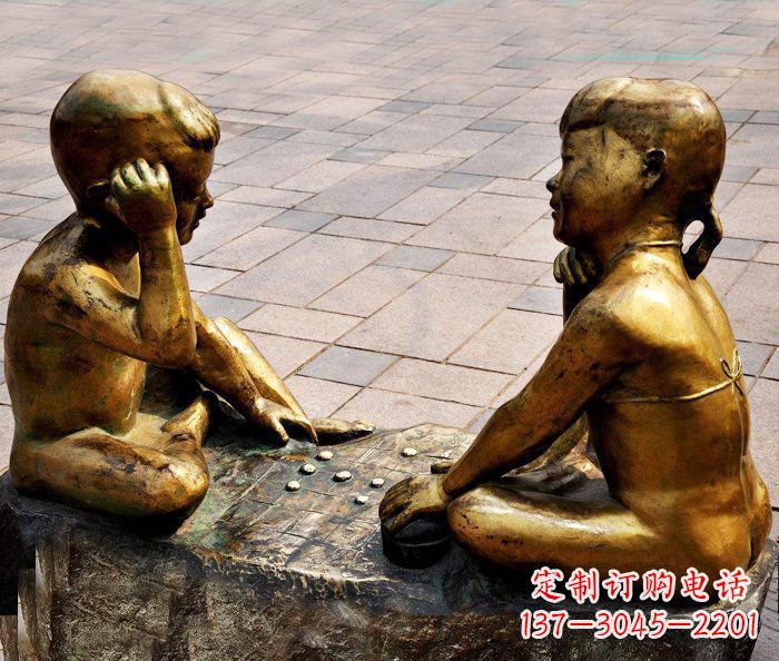 聊城记忆印象:青春小孩铜雕