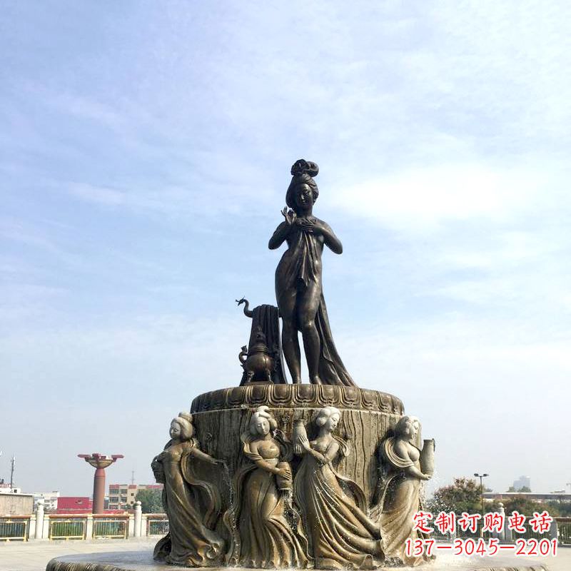 聊城贵妃出浴景观雕塑-城市园林历史人物中国古代四大美女大象