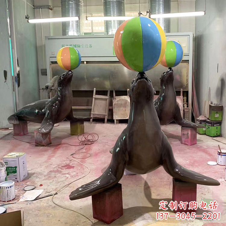 聊城海豹玻璃钢雕塑,让您触手可及的自然风情