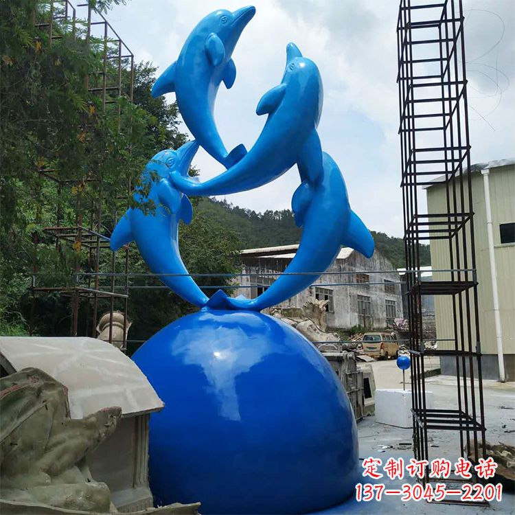 聊城海豚玻璃钢景观雕塑