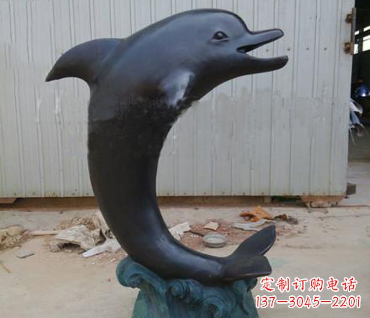 聊城海豚海洋动物喷泉铜雕塑