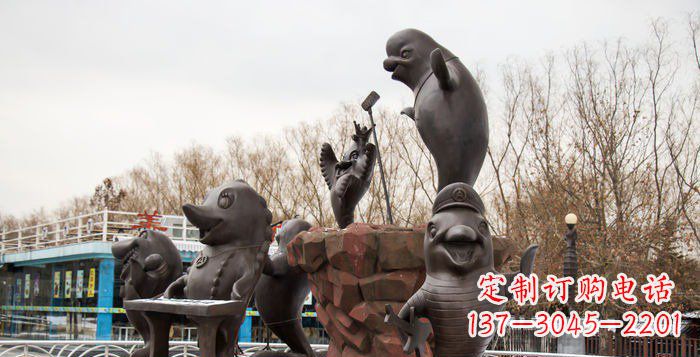 聊城精美铜海豚雕塑，精细雕琢把海豚灵魂融入！