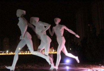 聊城优雅靓丽的女性不锈钢跑步雕塑