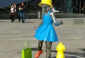 聊城中领雕塑：极致的不锈钢小女孩雕塑