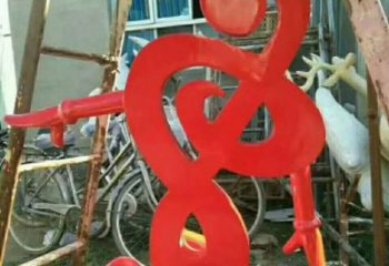 聊城中领雕塑-不锈钢音符抽象雕塑