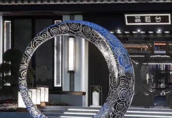 聊城精致圆环喷泉雕塑陪伴你的绿色城市
