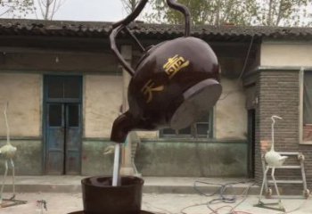 聊城茶壶精美铜雕，为您打造经典景观雕塑