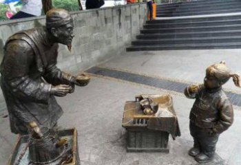 聊城小女孩铜雕，古朴优雅