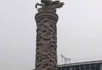聊城中领雕塑|仿古盘龙柱石雕