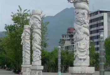 聊城定制精美的盘龙柱石雕