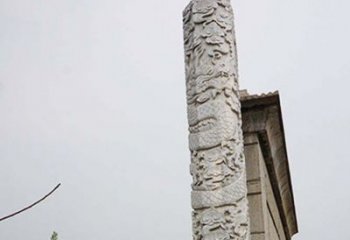 聊城精美艺术品，象征霸气，盘龙柱石雕