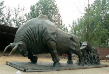 聊城新中国拓荒牛铜雕，传承中国传统文化