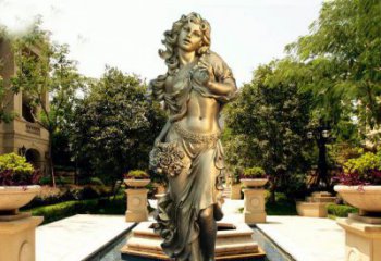 聊城华丽蓬勃的铜雕女神像