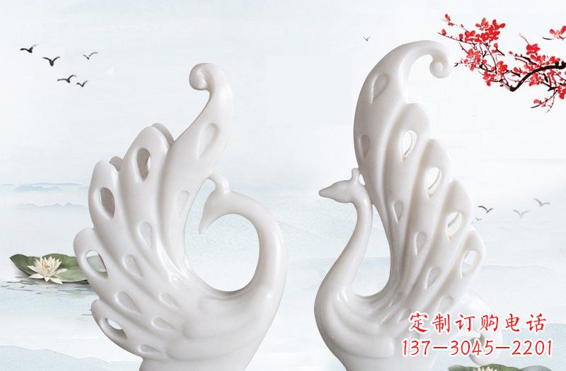 聊城汉白玉孔雀艺术雕塑
