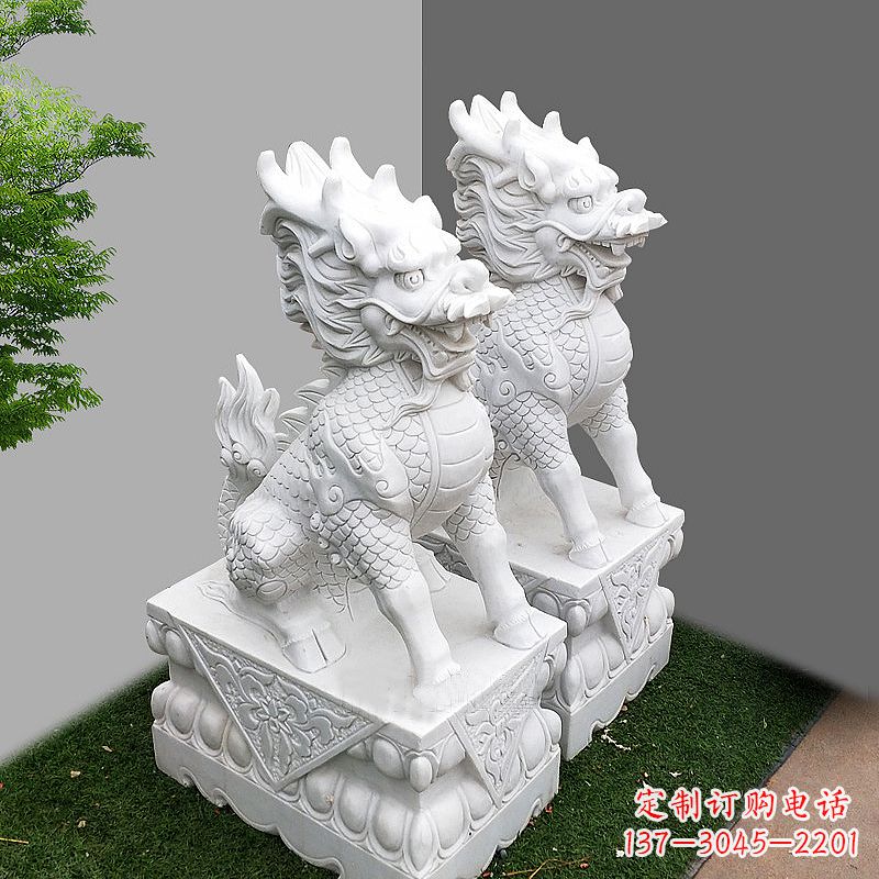 聊城汉白玉大门石麒麟
