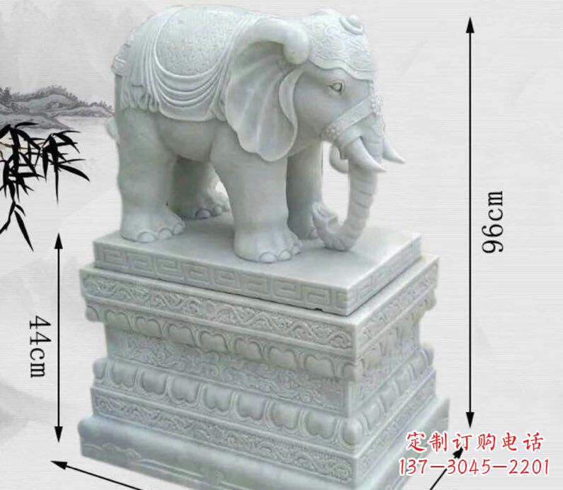 聊城汉白玉大象门口镇宅石雕