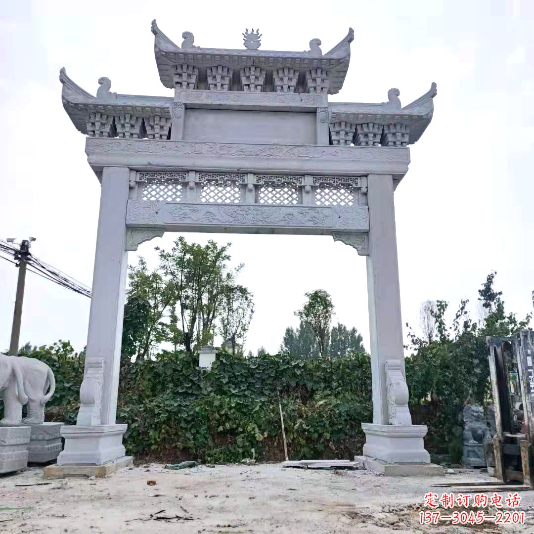 聊城汉白玉单门石牌坊