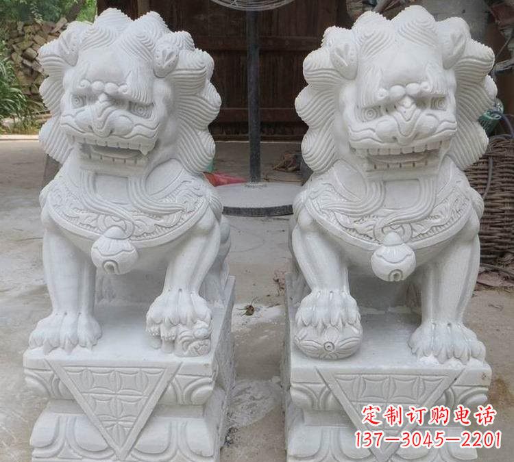 聊城汉白玉古代狮子雕塑