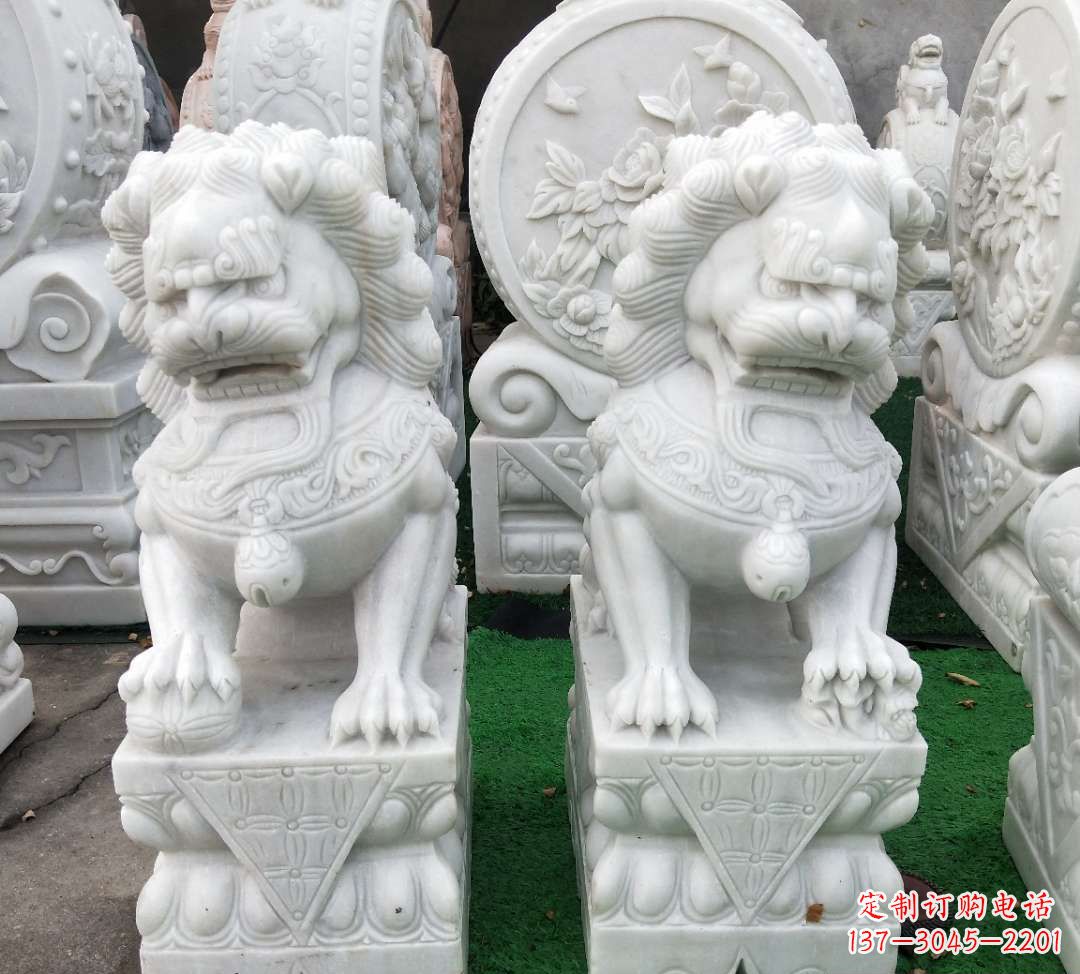 聊城精致汉白玉狮子雕塑
