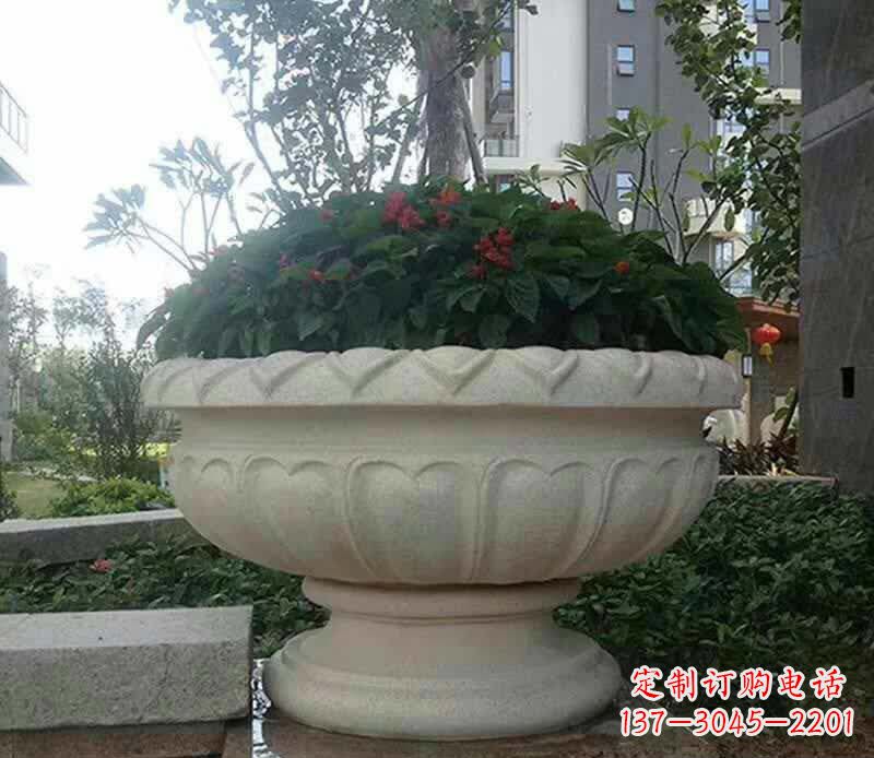 聊城传承艺术美学的汉白玉花盆雕塑