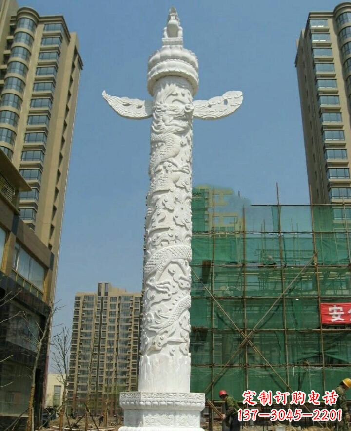 聊城汉白玉华表雕塑,精致美观、质量一流