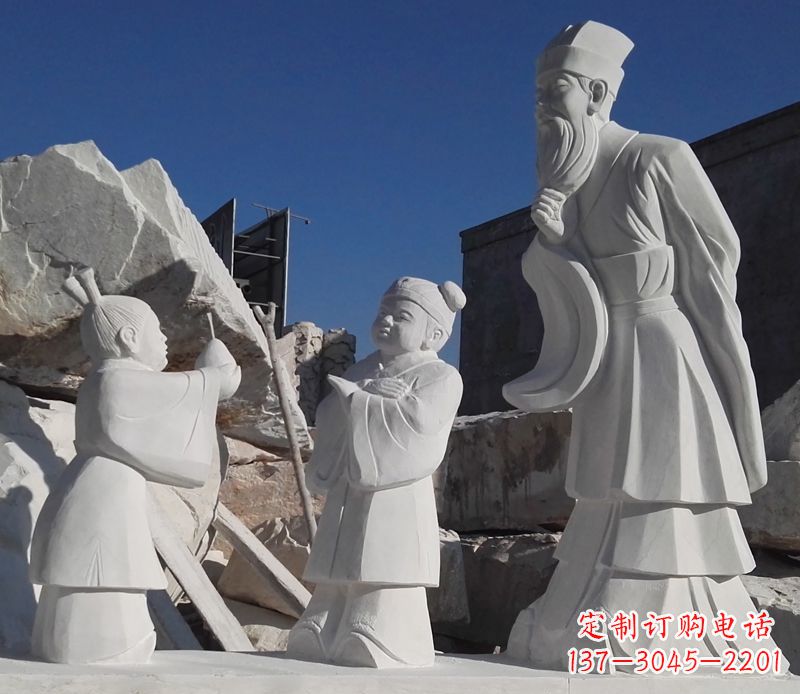 聊城以孔融让梨石雕塑陪伴你的每一天