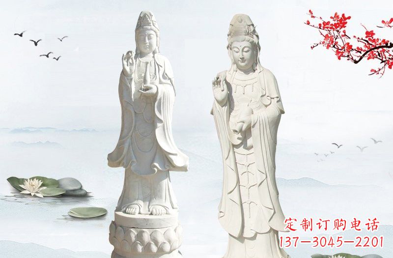 聊城象征慈悲的观音石雕