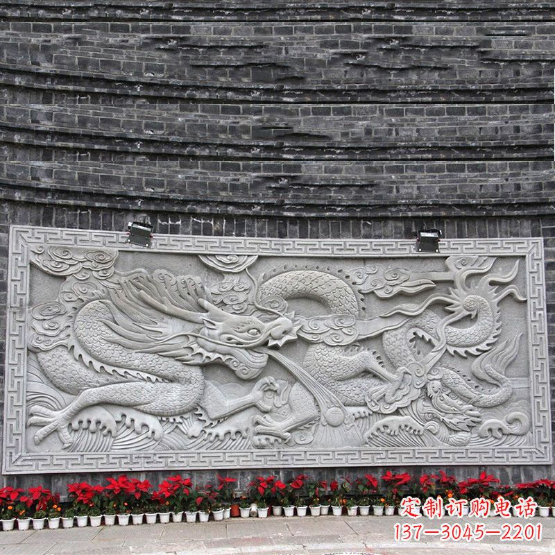 聊城汉白玉龙纹浮雕墙