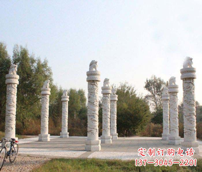 聊城高级汉白玉龙柱广场文化柱石雕