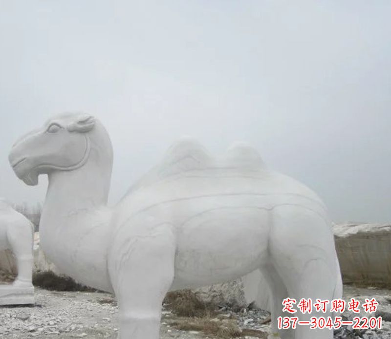聊城汉白玉骆驼石雕塑,装点家居空间