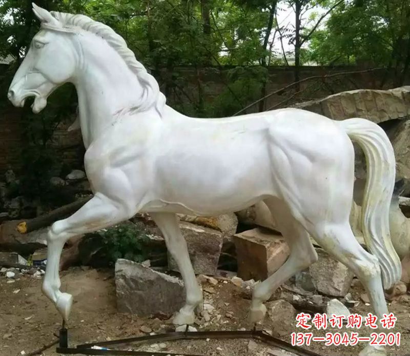 聊城汉白玉马动物石雕