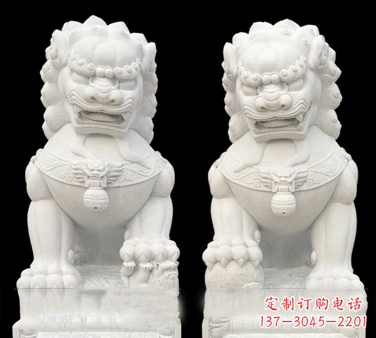 聊城汉白玉门口用石雕狮子