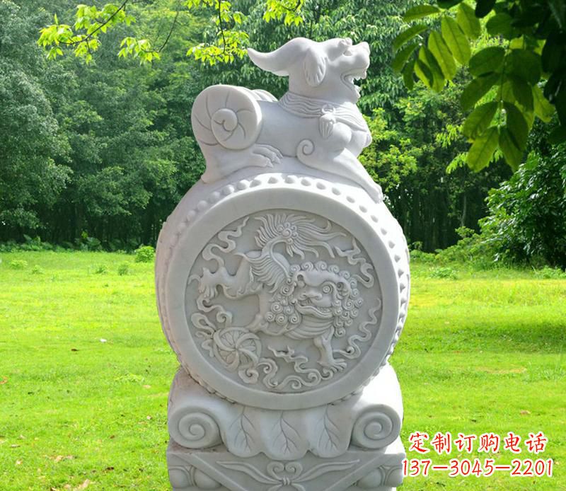 聊城中领雕塑貔貅抱鼓石雕塑
