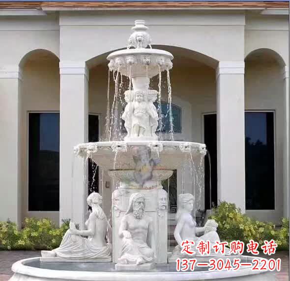 聊城汉白玉人物喷泉雕塑