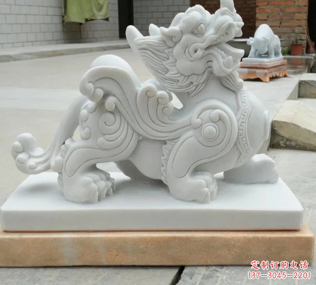 聊城精美汉白玉貔貅雕塑
