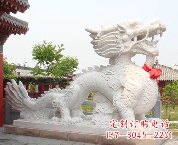 聊城汉白玉生肖龙雕,精致传承岁月之美