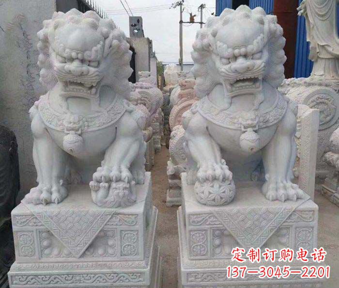 聊城汉白玉狮子招财动物石雕