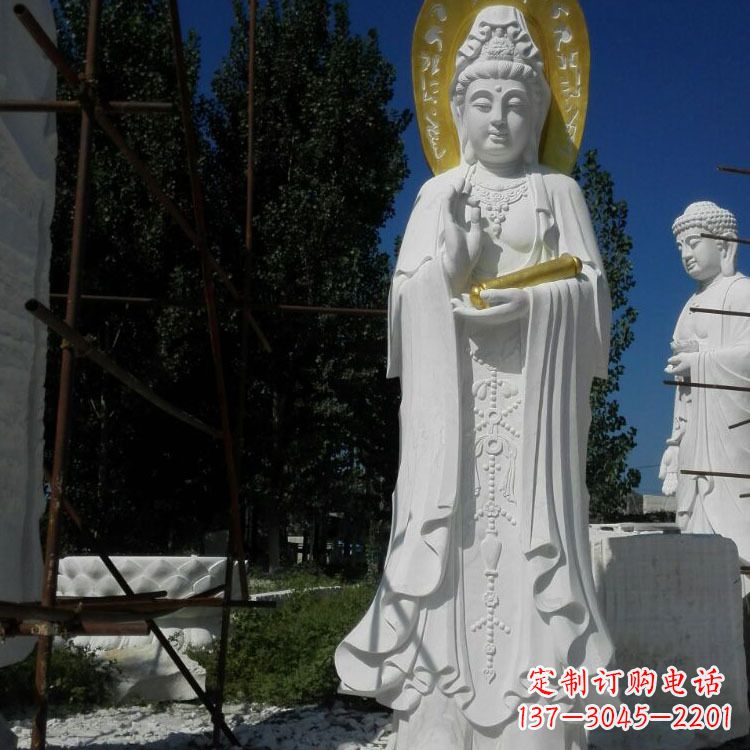 聊城汉白玉石雕佛像石头观音
