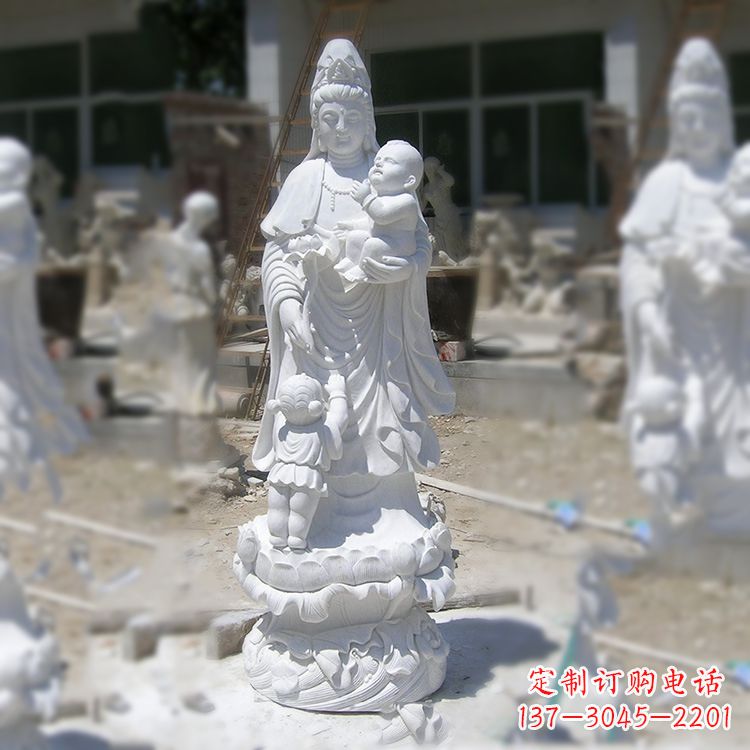 聊城手工精美的汉白玉观音像