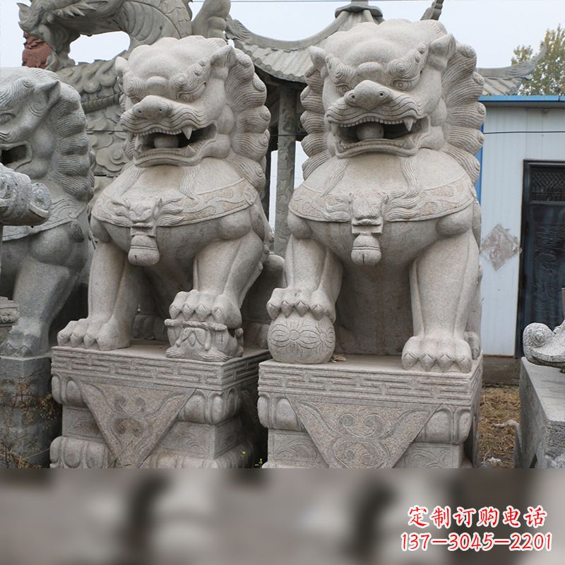 聊城汉白玉天安门石狮子