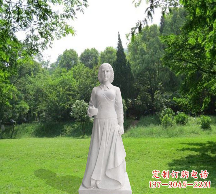 聊城纪念南丁格尔的经典白玉雕塑