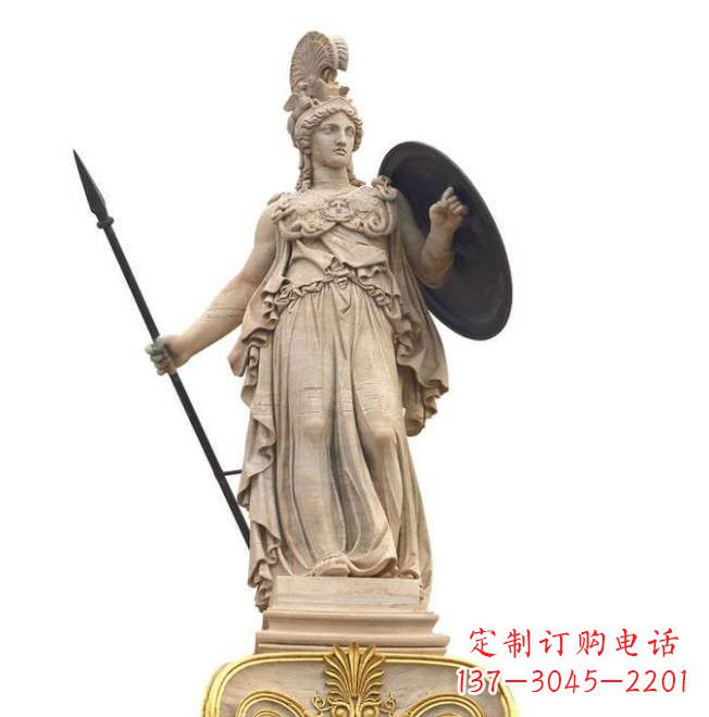 聊城艺术定制——汉白玉希腊女神雅典娜雕塑