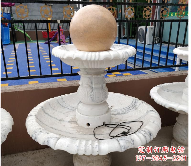 聊城汉白玉小型风水球雕塑