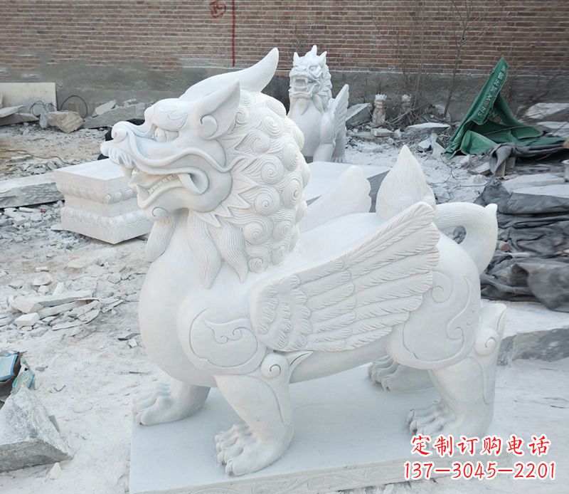 聊城品质卓越的汉白玉独角兽雕塑