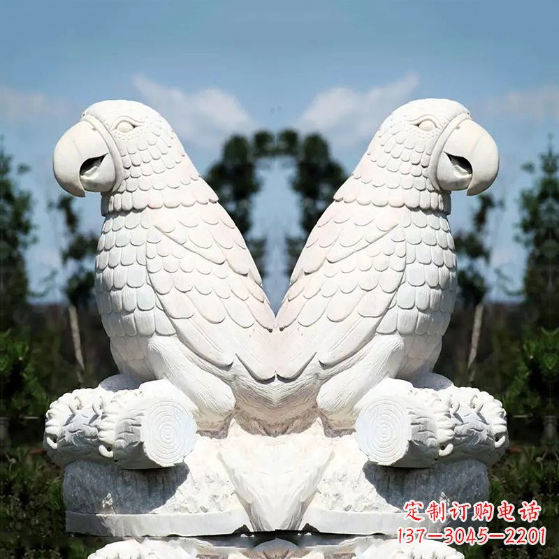聊城汉白玉鹦鹉石雕,令你赏心悦目