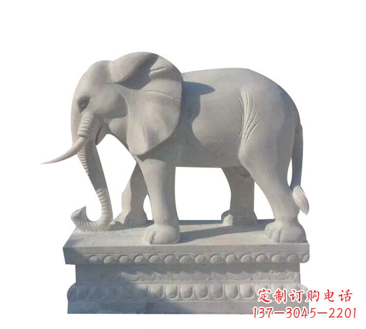 聊城精美绝伦的汉白玉大象雕塑