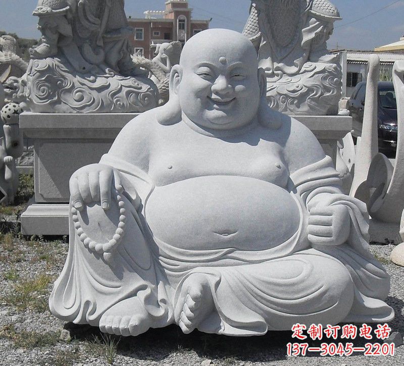 聊城精美高雅的汉白玉弥勒佛雕像