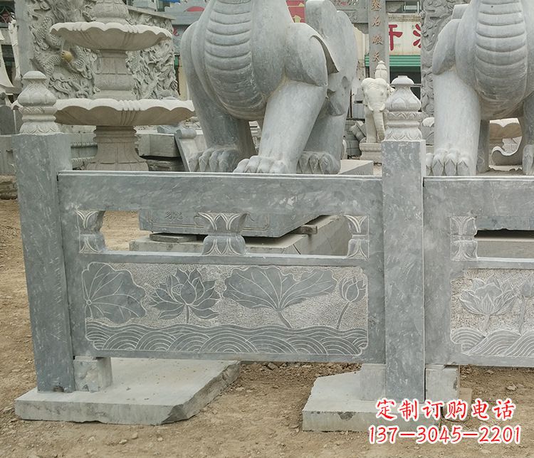聊城荷花石浮雕仿古栏板石雕