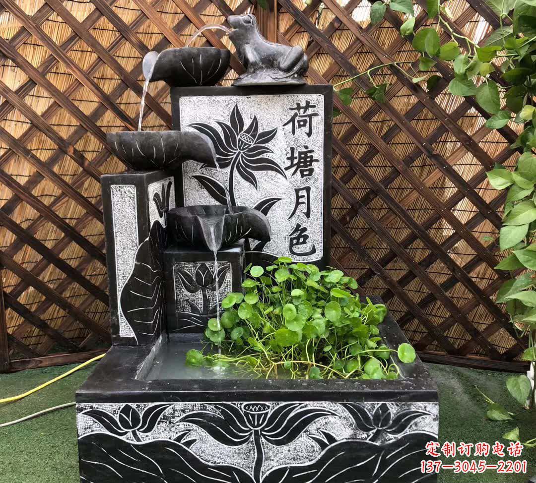聊城荷塘月色景观石雕喷水池